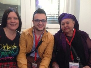 Eurovision Ireland's Elaine Dove with Esma and Lozano from FYR Macedonia