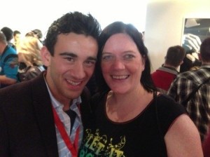 Eurovision Ireland's Elaine Dove with Gianluca from Malta