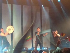 Irish Eurovision Contestant Ryan Dolan taking to the stage in Amsterdam