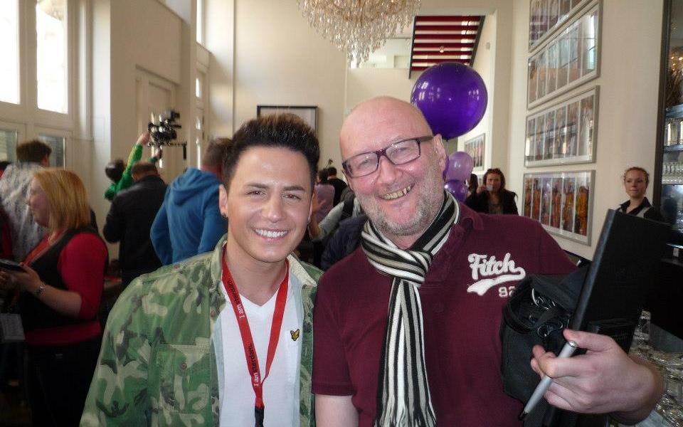 Eurovision Ireland's Good Friend Keith Mills from AKOE with Ryan Dolan - Photograph courtesy of Keith Mills Facebook