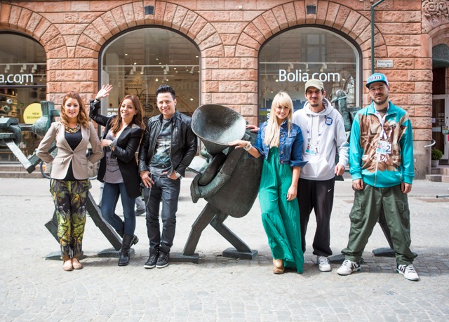 Ryan Dolan and team hang out with "Who See and Nina" from Montenegro. Photograph courtesy of RTE and Lisa Wikstrand