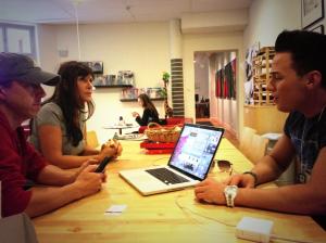 Ryan Dolan and Linda Martin rehearsing in Malmo for Eurovision. Photograph courtesy of Ryan Dolan Twitter