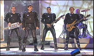 S.A.G.A.P.O. - Greek Eurovision Representatives 2002 and winners os the Barbara Dex Award. Picture courtesy of the BBC