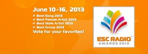 ESC Radio Awards 2013 - Vote for your favorite acts at Eurovision 2013. Photograph courtesy of ESC Radio