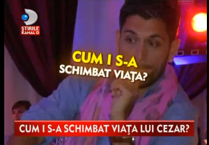 Cezar - On how is life has been since Eurovision 2013. Photograph courtesy of Romanian TV "Stirile Kanal D"