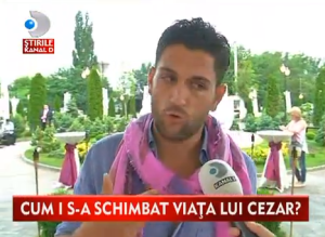 Cezar on his modesty.   Photograph courtesy of Romanian TV "Stirile Kanal D"