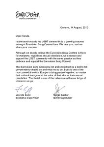EBU Executive Supervisor (Jon Ola Sand) and EBU Event Supervisor) Response to Eurovision Ireland's Editorial Open Letter on GLBT challenges across Europe. Photograph property of Eurovision Ireland