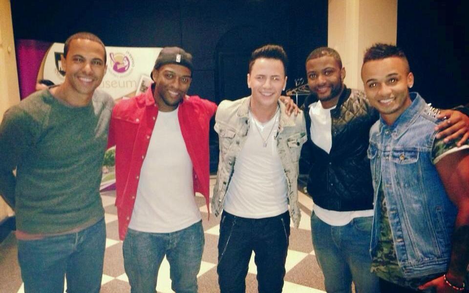 Ireland's Eurovision Hero Ryan Dolan and JLS. Photograph courtesy of Ryan Dolan Facebook