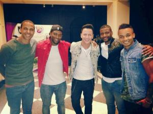 Ireland's Eurovision Hero Ryan Dolan and JLS. Photograph courtesy of Ryan Dolan Facebook