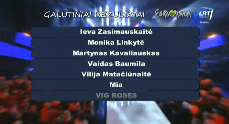 Lithuania 2014 - January 25th Elimination. Photo : LRT