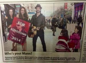 Andrew Mann On The Streets of Dublin. Photo : Metro Herald.