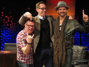 (L to R) Cormac Battle, Ryan Tubridy and Andrew Mann. Photo : Eurovision Ireland