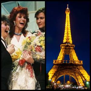 Linda Martin Winning in 1984. Photo : RTE Archives and Wikipedia