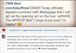 Conchita Denies Tour Rumours. Photo : Twitter