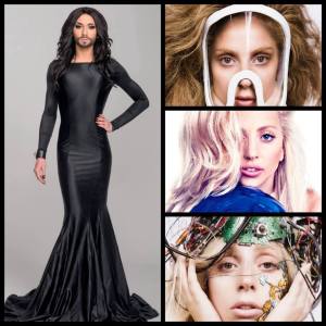 Conchita Wurst and Lady Gaga. Photo : Wikipedia