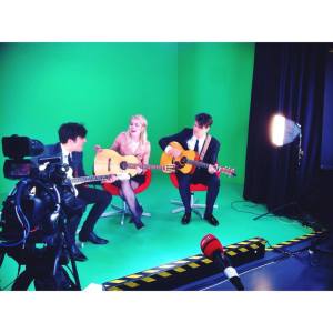 The Common Linnets in Berlin with Jake Etheridge standing in for Waylon . Photo - Jake Etheridge Facebook