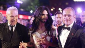 Life Ball 2014. Modeschöpfer Jean Paul Gaultier, Sängerin Conchita Wurst und Life Ball-Veranstalter Gery Keszler Bild: (APA)
