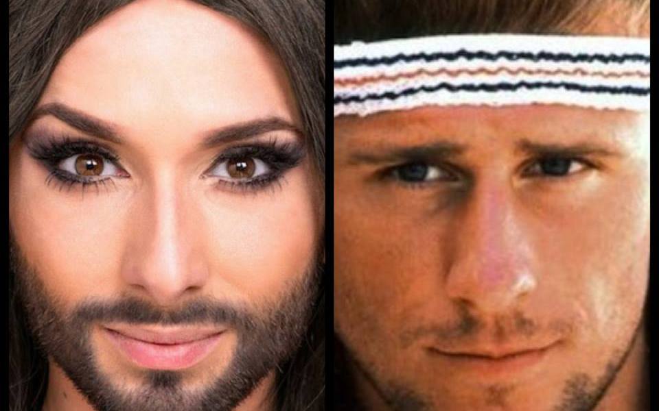 Conchita Wurst and Bjorn Borg. Photo : Wikipedia