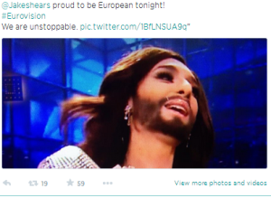 Jake Shears - Proud to be European. Photo : Twitter