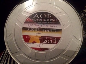 Best Foreign Film Short - Alex Sparrow. Photo Action on Film