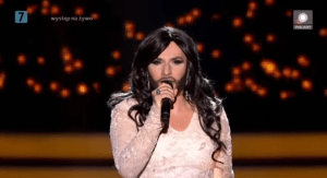 Kuba Molęda as Conchita Wurst. Photo : YouTube
