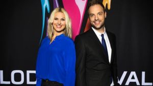 Sanna Nielsen and Robin Paulson at Melodifestivalen 2015. Photo : SVT