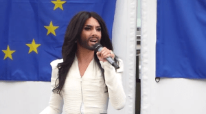 Conchita at European Parliament October 8th. Photo : YouTube