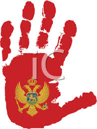 Montenegro flag hand