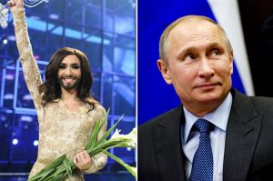 Conchita Wurst and President Putin. Photo : Wikimedia