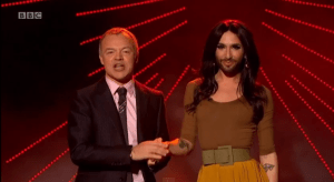Conchita Wurst  and Graham Norton on New Year's Eve. Photo : BBC
