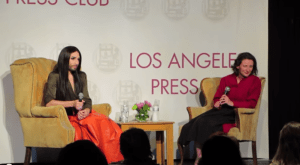 Conchita Wurst - LA Press Conference. Photo : YouTube