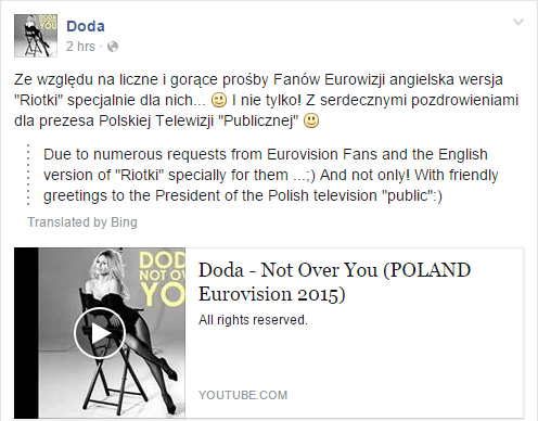 Doda Post on Facebook